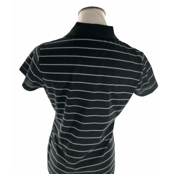 EP Pro Tour Tech Stripe Polo Shirt Womens M 1/4 Zip Short Sleeve Sporty Pullover - Picture 3 of 6